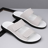 abordables Sandales de Vacances-sandales en similicuir marron pour hommes avec design perforé fermeture velcro réglable légères et respirantes idéales pour les voyages d'été et les journées à la plage