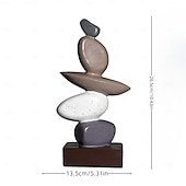 Χαμηλού Κόστους Αγάλματα-Διακοσμητικό στολίδι φενγκ σούι από ρητίνη, μοντέρνο ειδώλιο εισόδου «η κυλιόμενη πέτρα φέρνει τύχη», μινιμαλιστικό γλυπτό διακόσμησης σπιτιού, δώρο εγκαινίου για σαλόνι ή γραφείο