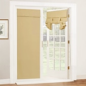 baratos Cortinas da porta-Cortina de Porta Francesa Sem Furos Cortina Blackout com Pregas de Lápis Cortinas Funcionais Filtradoras de Luz para Escritório e Casa 26X68polegadas(66X173CM)