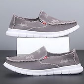 abordables Chaussures sans lacets &amp; mocassins-Mocassins à enfiler en toile rouge vieillie pour hommes, design à bords effilochés avec semelle coussinée, idéal pour les sorties streetwear d&#039;été, les week-ends et les journées décontractées