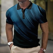 economico Polo geometrica da uomo-Per uomo Geometrico Magliette Polo a Nido d&#039;Ape Maglia da golf Manica Corta Magliette polo Camicie con Colletto Business Casual Abbigliamento da vacanza Abbigliamento Formale Abbigliamento da festa