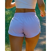 baratos Calções de corrida-Mulheres Shorts de Corrida Shorts franzidos Cintura elástica Com Cordão Calção Desportos e Ar livre Casual Secagem Rápida Leve Respirável Tênis Golfe Corrida Normal Roupa de esporte Roupas Esportivas