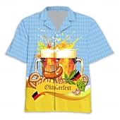 tanie Shirts-Hawaiian Shirts Aloha Shirt Bavarian Munich German Alpine Graphic for Men's Adults' 3D Print  for Carnival Oktoberfest Beer Beach Vacation Party