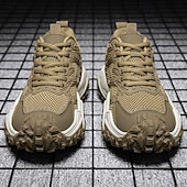 preiswerte Sneaker für Herren-Olivgrüne Wander-Sneaker für Herren – strapazierfähige Outdoor-Wanderschuhe mit atmungsaktivem Mesh und robuster Sohle für Trail-Walking, Camping und den täglichen Gebrauch im Freien
