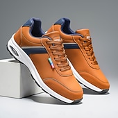 tanie Casualowe sneakersy-męskie brązowe i granatowe trampki Air Cushion – oddychające, lekkie buty sportowe z amortyzacją do codziennych spacerów, ćwiczeń na siłowni i podróży po mieście