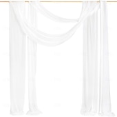 cheap Artificial Plants &amp; Flowers-20FT Mesh Tulle Fabric, Silky Wrinkle-Resistant Chiffon Sheer Drapery for Wedding Decor, Bridal Canopy, Event Backdrop, Festival, and Arch Drapes
