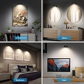 economico luce dell&#039;armadio-luci per quadri da parete, luci magnetiche a batteria per poster con 3 temperature di colore &amp;12 luci da parete RGB con timer dimmerabile e telecomando, per pittura, decorazione per cornice espositiva