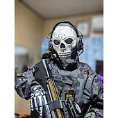 levne Halloween maska a rekvizity-Halloweenská vojenská taktická maska lebky pro dospělé, realistické strašidelné kostýmy, latexová maska na obličej, vojenská taktická maska lebky na halloweenskou párty