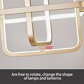 cheap Pendant Lights-Square LED Pendant Lamp Restaurant Office 350° Rotation Pendant Light Modern Minimalist 40 Watt Industrial Style Hanging Lamps Gold for Restaurant Bar Kitchen Dining Room Atmosphere