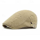 olcso Férfi kalapok-Férfi Vadászsapka Ascot Hat Newsboy Hat Fekete Sötétkék 100% pamut Divat Alkalmi Utca Napi Sima Állítható Fényvédő Légáteresztő