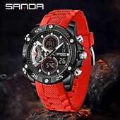 abordables Relojes digitales-Reloj electrónico de lujo Sanda 5104 para estudiantes, multifuncional, resistente al agua, deportivo, con cronómetro, a la moda.