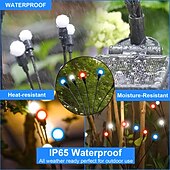 Недорогие Ландшафтные огни-2 шт. патриотичных 12 головок солнечных светильников с огнями светлячков водонепроницаемых для Дня независимости 4 июля 250-й юбилей День памяти сад газон дорожка вечеринки патриотическая атмосфера