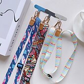 お買い得  その他のスマホケース-新しい調節可能な携帯電話ストラップ、長いクロスボディストラップ、バック可能なショルダーストラップ、吊り下げチェーン、レトロパターンの吊り下げネック、幅広の布ストラップ