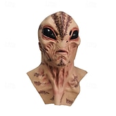economico Maschera di Halloween &amp; Accessori-Maschera aliena spaventosa di Halloween per adulti, realistici costumi spaventosi, maschera in lattice per il viso, 4 varianti di colore, maschera horror extraterrestre, accessorio spettrale per feste