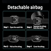 preiswerte Smartwatch-Luftpumpe Airbag-Typ genaue Blutdruckmessung EKG Elektrokardiogramm Temperaturüberwachung Schrittzähler kompatibel Bluetooth-Anruf mit Android iOS Frauen Männer lange Standby