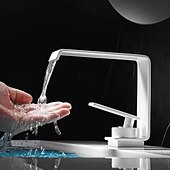 economico Rubinetti per lavandino bagno-Rubinetto per lavabo - Cascata Galvanizzato Set centrale Monocomando un foroBath Taps