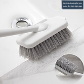 abordables Les fournitures de nettoyage-Brosse de nettoyage de salle de bain, brosse de nettoyage multifonctionnelle, avec poignée rotative, rangement mural
