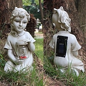 Недорогие Ландшафтные огни-1 шт., водонепроницаемый уличный солнечный светильник для мальчика-муравья, божьей коровки, девочки, сада, двора, газона, дорожки, парка, смоляной статуи, декоративного освещения для ландшафтного