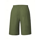 baratos Shorts-Mulheres chinês Bermudas Férias Moda Básico Comprimento do joelho Cintura Alta Tecido Bolsos Cintura elástica Confortável Macio Micro-Elástica Ao ar livre Rua Verde Militar Azul marinho Preto Branco