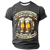 お買い得  メンズおもしろTシャツ-オクトーバーフェスト 男性用 ビール Tシャツ 半袖 Tシャツ 3Dプリント クルーネック シャツ ファッション 誇張された 日常 パーティー ストリート カジュアル ブラック ブルー グリーン 夏 春 衣類 S M L XL XXL XXXL