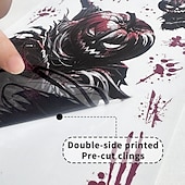 cheap Halloween Stickers-9 Sheets Halloween Static Window Clings Stickers, Grim Reaper, Ghost, Bat and Skeleton Glass Decals, Removable Halloween Party Decorations for Windows and Storefronts
