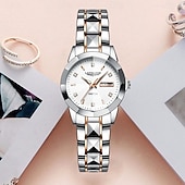 abordables Montres à quartz-Montres de luxe pour femmes, mode décontractée, acier inoxydable, lumineuses, étanches, à quartz