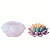 abordables Moisissure-Moule en silicone en forme de lotus - Bougie d&#039;aromathérapie DIY, décoration de mariage, ensemble de fabrication de bougies roses, cadeau unique pour la Saint-Valentin, la fête des mères, un