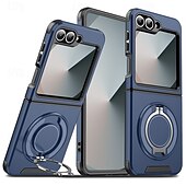 economico Cover Samsung-telefono Custodia Per Samsung Galaxy Z Flip 7 Z Flip 6 Copertura Posteriore Custodia ad adsorbimento magnetico con Supporto Resistente agli urti Retrò Cielo TPU PC Metallo