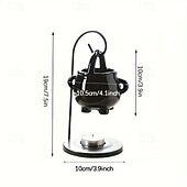 abordables lampe de chevet-1 ensemble de brûleur à huile de chaudron païen suspendu noir - diffuseur d&#039;arômes chauffe-cire avec poignée pour une décoration intérieure enchanteresse, fondants de cire parfumée essentielle