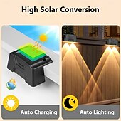 economico Applique per esterni-4/8 pezzi di luci solari da esterno per recinzione da giardino, impermeabili, a LED, da parete, per scale, da giardino, patio, balcone, illuminazione decorativa