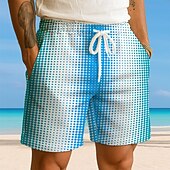 preiswerte 3D-Sweatshorts für Herren-Herren Tupfen Farbverlauf Waffel-Shorts Sweat-Shorts Freizeitshorts Mittlere Taille Modisch lässig Urlaub Joggen Trainieren Elastischer Kordelzug in der Taille Shorts mit Taschen Designer Bekleidung