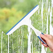 voordelige Schoonmaakproducten-3 stuks schoonmaak schrapers met lange steel voor huishoudelijk gebruik, dubbelzijdige siliconen wisser voor badkamertegels, glas, spiegels en het verwijderen van anti-condens