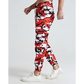 preiswerte Sweatpants-Herren Sporthose Jogginghose Hose Tasche Kordelzug Elastischer Bund Tarnung Komfort Sport im Freien Täglich Mode Lässig Rosa Rote Mikroelastisch