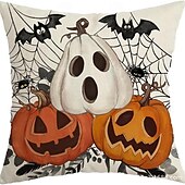 abordables Taies d&#039;Oreiller-1 pcs Polyester Housse de coussin, Halloween Carré Traditionnel Classique