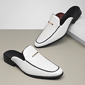 billige Tresko til herrer-gule perforerte slip-on loafers for menn – dristig farge med pustende design, lette og stilige for sommerutflukter, bilkjøring og uformelle kontorantrekk