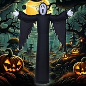 cheap Landscape Lights-1 Pc 3.6M Halloween Outdoor Inflatable Air Model LED Light Black Ghost Air Model Courtyard Garden Lawn Path Party Atmosphere Decoration Light