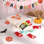 cheap Halloween-Personalized Halloween Treat Bag for Kids Custom Initial &amp; Name Candy Tote Bag Basket for Trick or Treat, Durable Canvas Gift Sack for Candy &amp; Small Toys