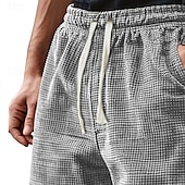 baratos Shorts de moletom-Homens Calções Waffle Shorts de moletom Calção Bermudas Shorts de praia Bolsos Com Cordão Cintura elástica Tecido Conforto Esportes Comprimento do joelho Ao ar livre Diário Férias Estilo Clássico