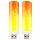 cheap Decorative Lights-4 Pcs simulation flame lamp candle lamp dynamic flame lamp bedside mini Usb atmosphere lamp small night lamp Halloween Christmas decoration lights