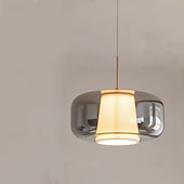billige Øylys-Modern Style Hanging Light, Glass Metal Chandelier,Creative Personality Aluminium Art Pendant Lamp Lampshade,Bedroom Living Room Decoration Lighting Fixtures