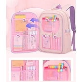 abordables Sacs à dos pour Enfants et Adolescents-Sac à dos kawaii pour enfants et adolescentes – cartable pastel avec breloque lapin en peluche et organiseur multi-poches pour l&#039;école primaire et le collège