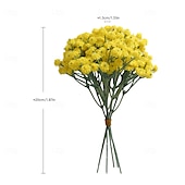 お買い得  人工植物と花-5束の人工カスミソウブーケ、フェイクプラスチックウェディングフラワー、ソフトタッチホームテーブルデコレーションフラワーアレンジメント、マルチカラー