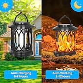 cheap Landscape Lights-Solar Flickering Flame Lantern Outdoor Lights  Waterproof Hanging Solar Lanterns Lights Solar Powered Lanterns Outdoor for Patio Yard Deck Pathway