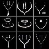cheap Jewelry Sets-Bridal Jewelry Sets 1 set Rhinestone Alloy Earrings Necklace Women's Artistic Sweet Jewelry Set For Wedding Special Occasion Party Evening Wear