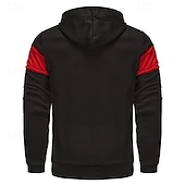 economico felpe con cappuccio da uomo di base-Per uomo Felpa con cappuccio Felpa con cappuccio a zip intera Rosso e nero Nero Rosso Grigio chiaro Grigio scuro Con Cappuccio Blocco di colori Patchwork Sport &amp; Outdoor Quotidiano Ferie Poliestere