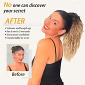 economico Code-Extension per coda di cavallo con clip a artiglio, code di cavallo ondulate da 18 pollici, extension per capelli a strati, soffici, con clip per donne, posticci sintetici, nero ombré, biondo misto.