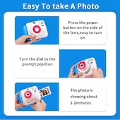 cheap Camera &amp; Photo-Lnstant Print Camera Kit with Mini Film Roll Built-in Flashlight Includes Felt Handbag and Album Perfect Gift for Women on Valentine&#039;s Day