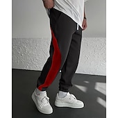 abordables jogging-Men's Sweatpants Joggers Athletic Pants Trousers Drawstring Pocket Elastic Waist Color Block Comfort Daily Sports Outdoor Fashion Casual Blue Black / Red Micro-elastic