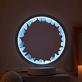 お買い得  ベッドサイドランプ-LED充電式ベッドサイドランプ 天然石英アメジストクラスターナイトランプ 寝室デスク用円形装飾ライト