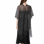 baratos envoltórios da mãe-Capa Elegante de Proteção Solar para Mulheres com Mangas Curtas em Seda Imitada com Cor Pura para Casamento de Verão